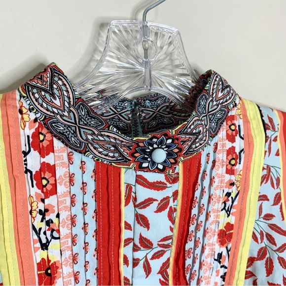 Alice + Olivia Raya Mandarin Collar Mini Dress (Sz 4) Paloma Floral Print - Picture 7 of 16